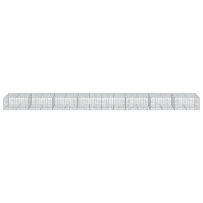 Cesto Gabbione con Copertura 800x100x50 cm Ferro Zincato | homemem39