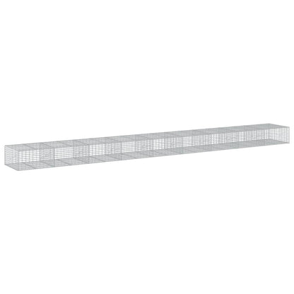 Cesto Gabbione con Copertura 900x100x50 cm in Ferro Zincato | homemem39