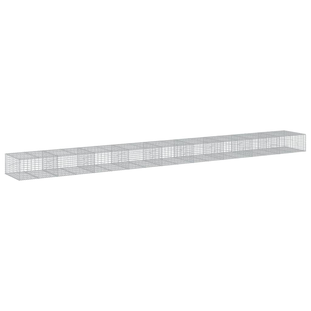 Cesto Gabbione con Copertura 900x100x50 cm in Ferro Zincato | homemem39