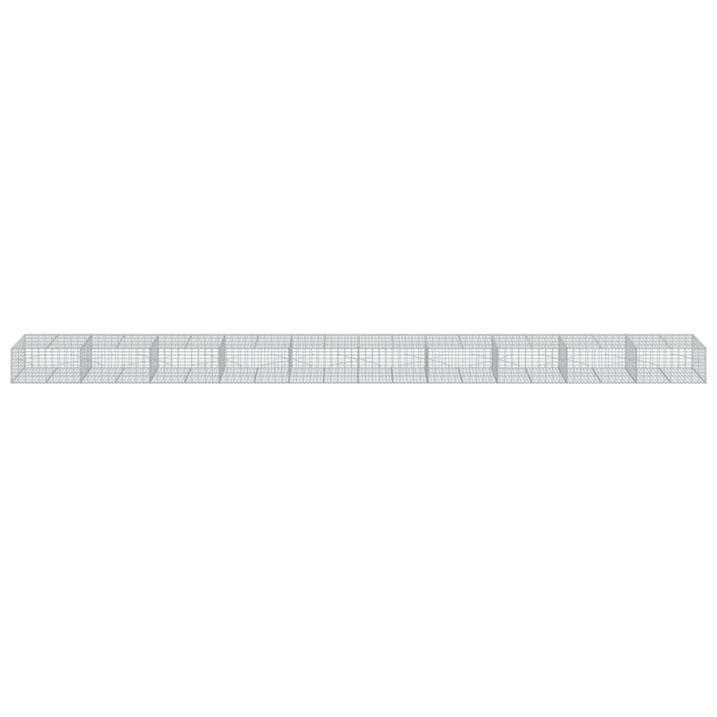 Cesto Gabbione con Copertura 1000x100x50 cm in Ferro Zincato | homemem39