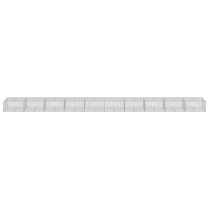 Cesto Gabbione con Copertura 1000x100x50 cm in Ferro Zincato | homemem39