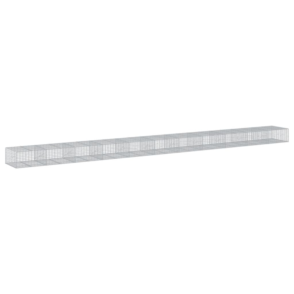 Cesto Gabbione con Copertura 1100x100x50 cm in Ferro Zincato | homemem39