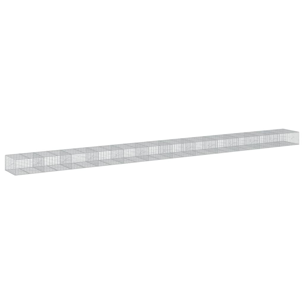 Cesto Gabbione con Copertura 1200x100x50 cm in Ferro Zincato | homemem39