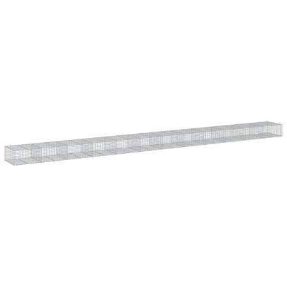 Cesto Gabbione con Copertura 1200x100x50 cm in Ferro Zincato | homemem39