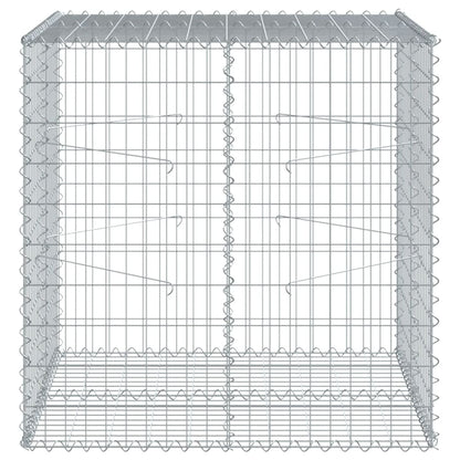 Cesto Gabbione con Copertura 100x100x100 cm in Ferro Zincato | homemem39