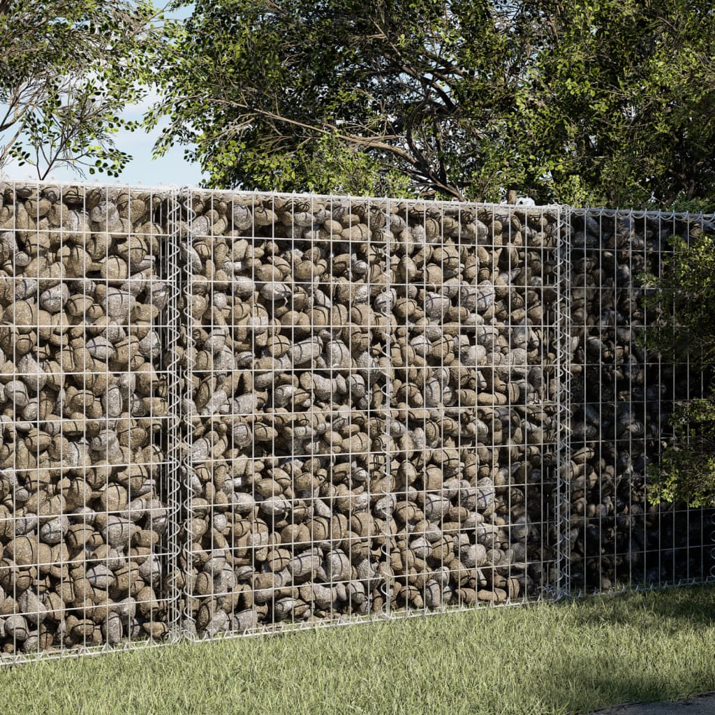 Cesto Gabbione con Copertura 150x100x100 cm in Ferro Zincato | homemem39