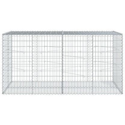 Cesto Gabbione con Copertura 200x100x100 cm in Ferro Zincato | homemem39