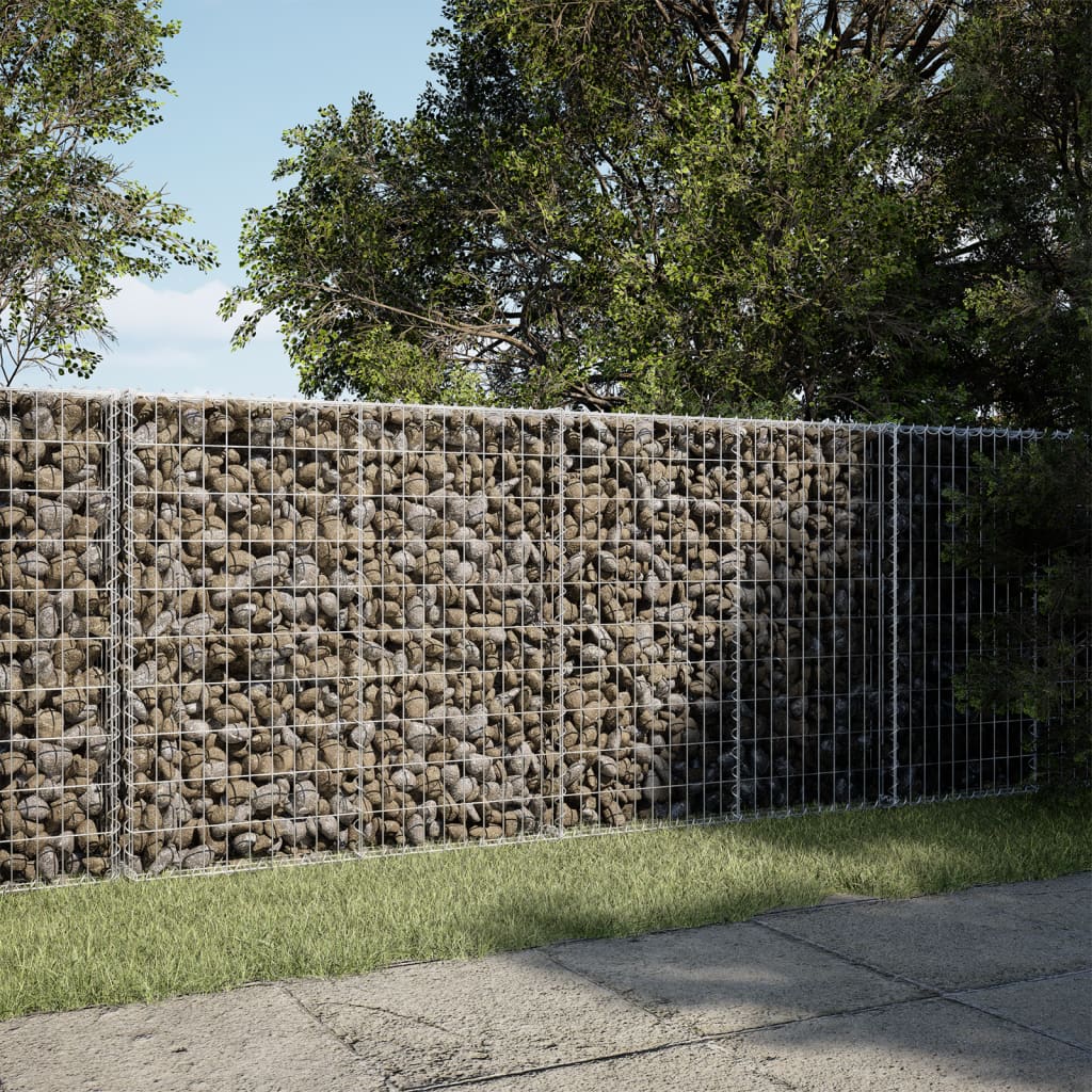 Cesto Gabbione con Copertura 200x100x100 cm in Ferro Zincato | homemem39