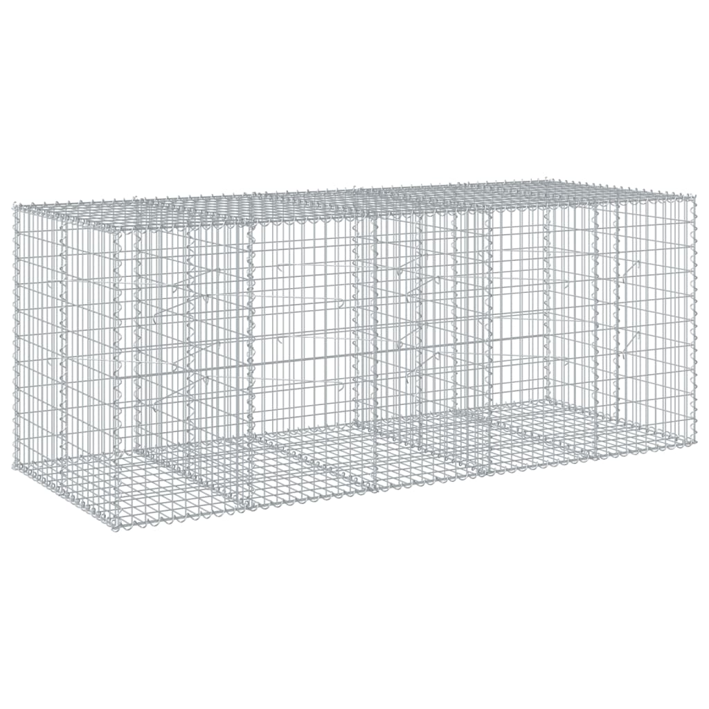 Cesto Gabbione con Copertura 250x100x100 cm in Ferro Zincato | homemem39