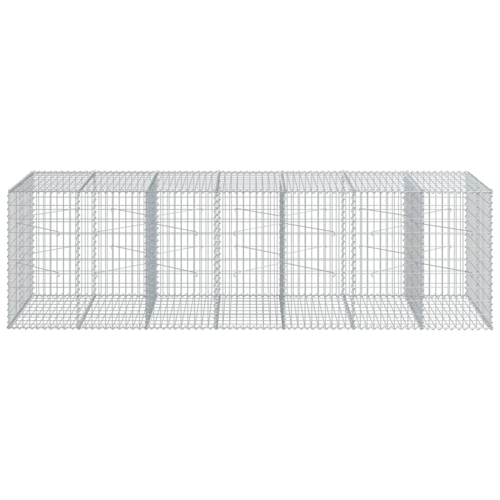Cesto Gabbione con Copertura 350x100x100 cm in Ferro Zincato | homemem39