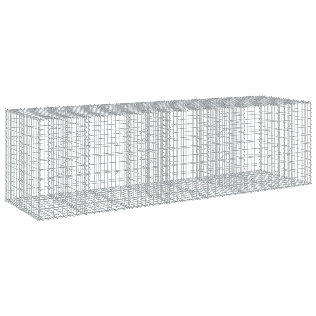 Cesto Gabbione con Copertura 350x100x100 cm in Ferro Zincato | homemem39