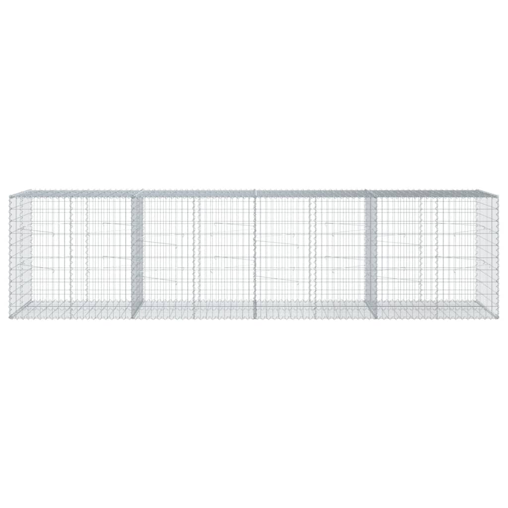 Cesto Gabbione con Copertura 400x100x100 cm in Ferro Zincato | homemem39