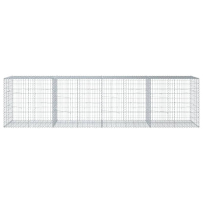 Cesto Gabbione con Copertura 400x100x100 cm in Ferro Zincato | homemem39