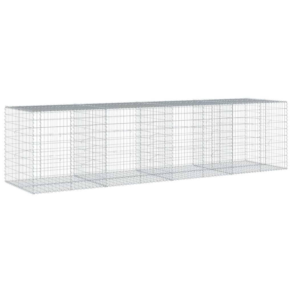 Cesto Gabbione con Copertura 400x100x100 cm in Ferro Zincato | homemem39