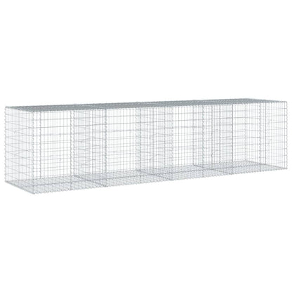 Cesto Gabbione con Copertura 400x100x100 cm in Ferro Zincato | homemem39