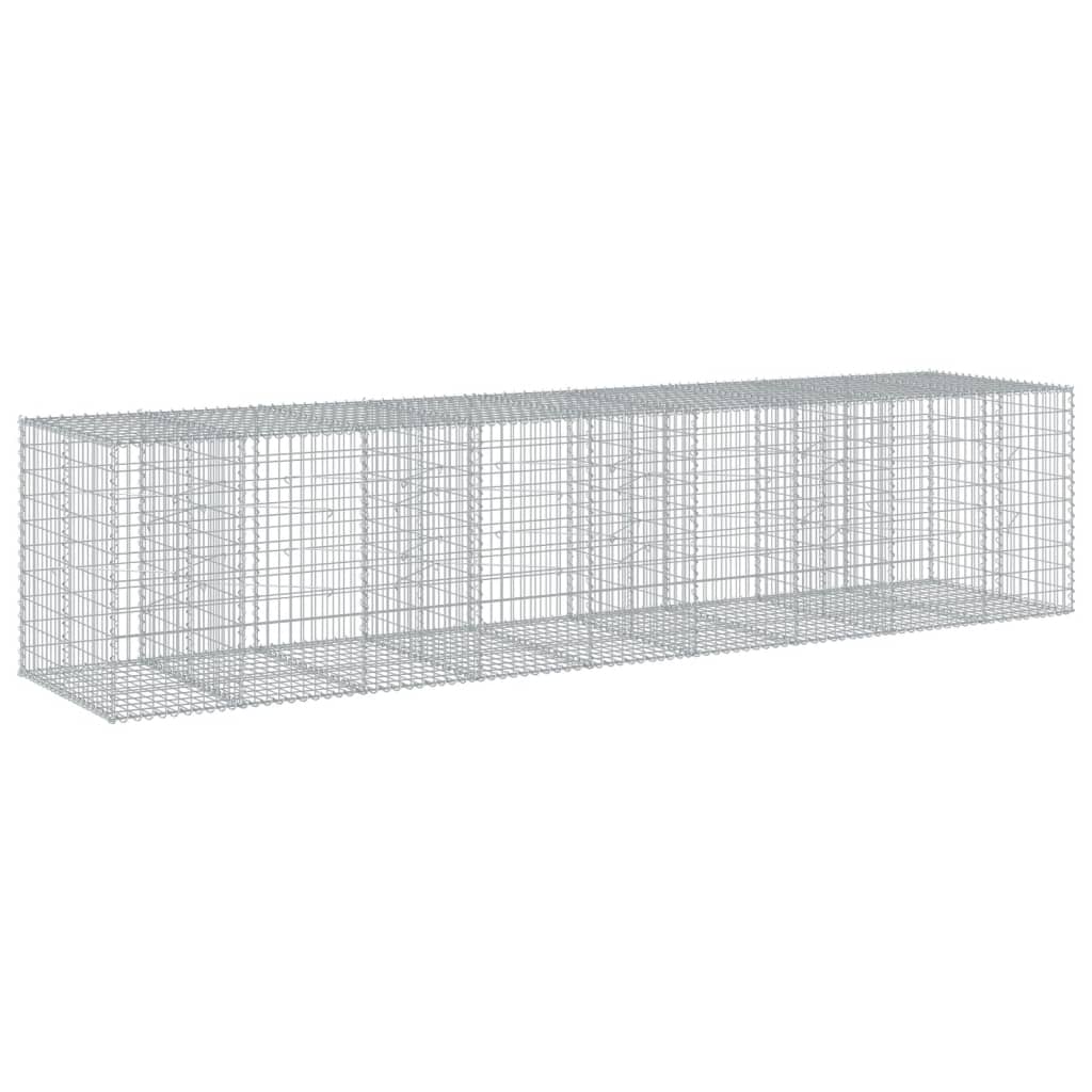 Cesto Gabbione con Copertura 450x100x100 cm in Ferro Zincato | homemem39
