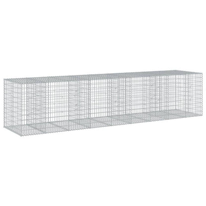 Cesto Gabbione con Copertura 450x100x100 cm in Ferro Zincato | homemem39