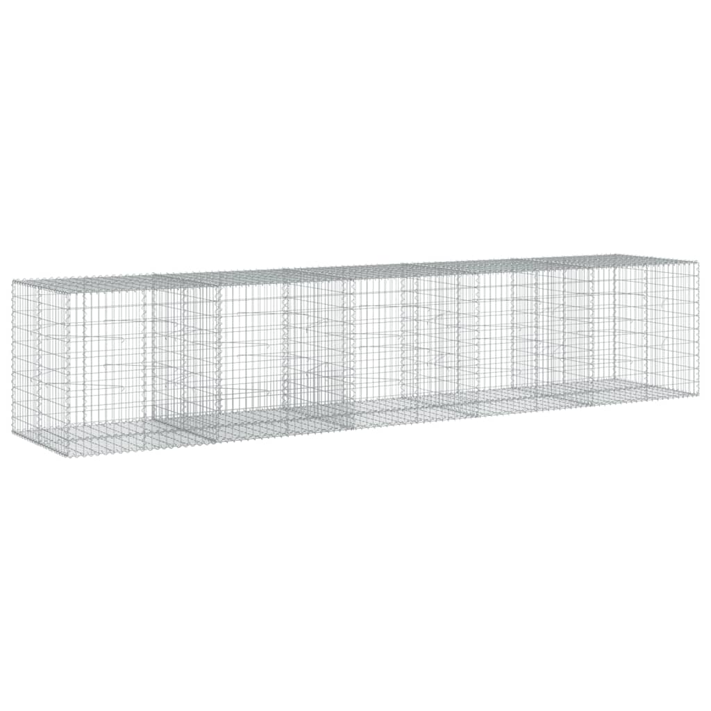 Cesto Gabbione con Copertura 500x100x100 cm in Ferro Zincato | homemem39