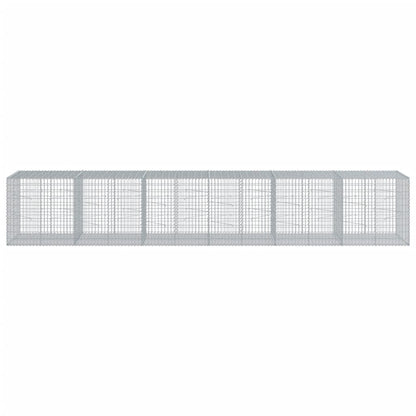 Cesto Gabbione con Copertura 600x100x100 cm in Ferro Zincato - homemem39