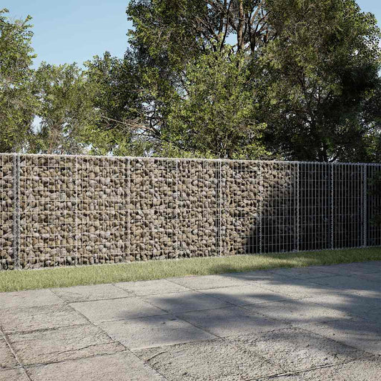 Cesto Gabbione con Copertura 650x100x100 cm in Ferro Zincato