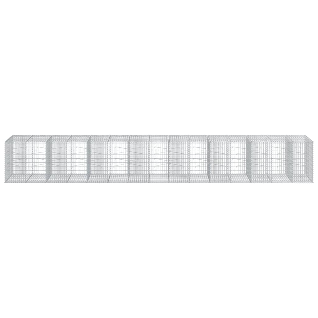 Cesto Gabbione con Copertura 750x100x100 cm in Ferro Zincato - homemem39