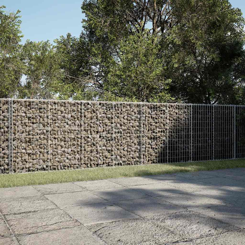 Cesto Gabbione con Copertura 850x100x100 cm in Ferro Zincato