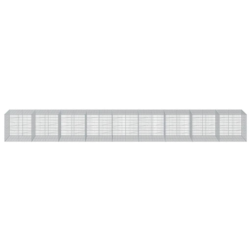 Cesto Gabbione con Copertura 900x100x100 cm in Ferro Zincato - homemem39