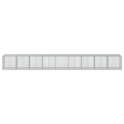 Cesto Gabbione con Copertura 900x100x100 cm in Ferro Zincato - homemem39