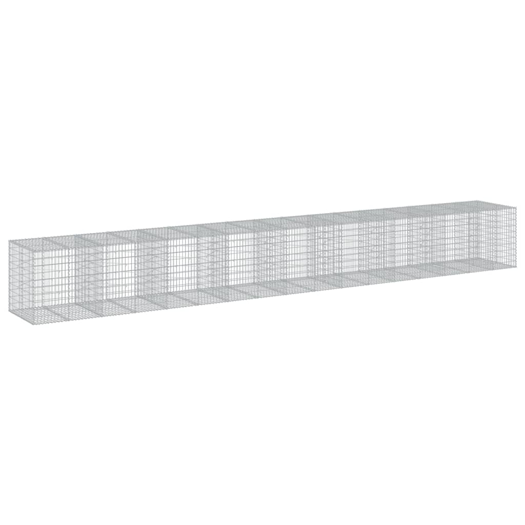Cesto Gabbione con Copertura 950x100x100 cm in Ferro Zincato | homemem39