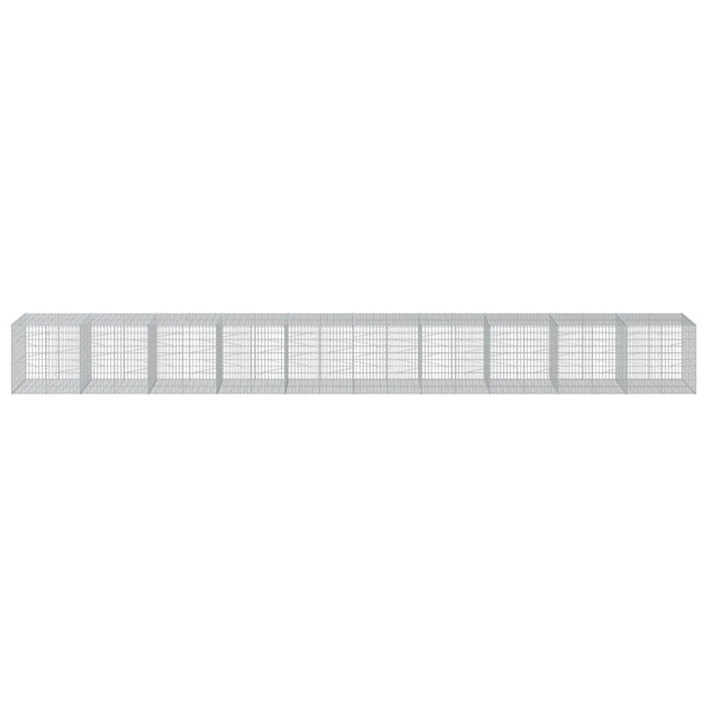 Cesto Gabbione con Copertura 1000x100x100 cm in Ferro Zincato - homemem39