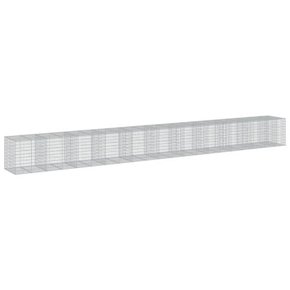 Cesto Gabbione con Copertura 1050x100x100 cm in Ferro Zincato | homemem39