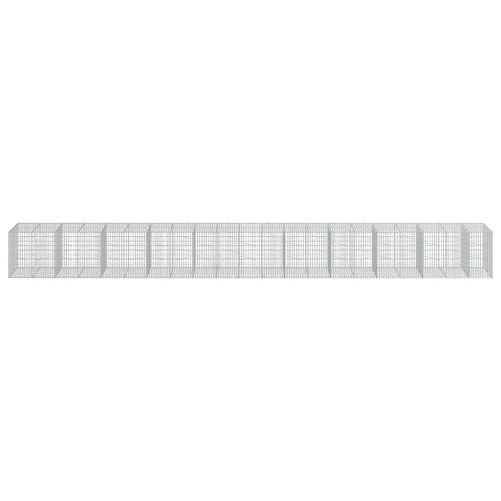 Cesto Gabbione con Copertura 1050x100x100 cm in Ferro Zincato | homemem39