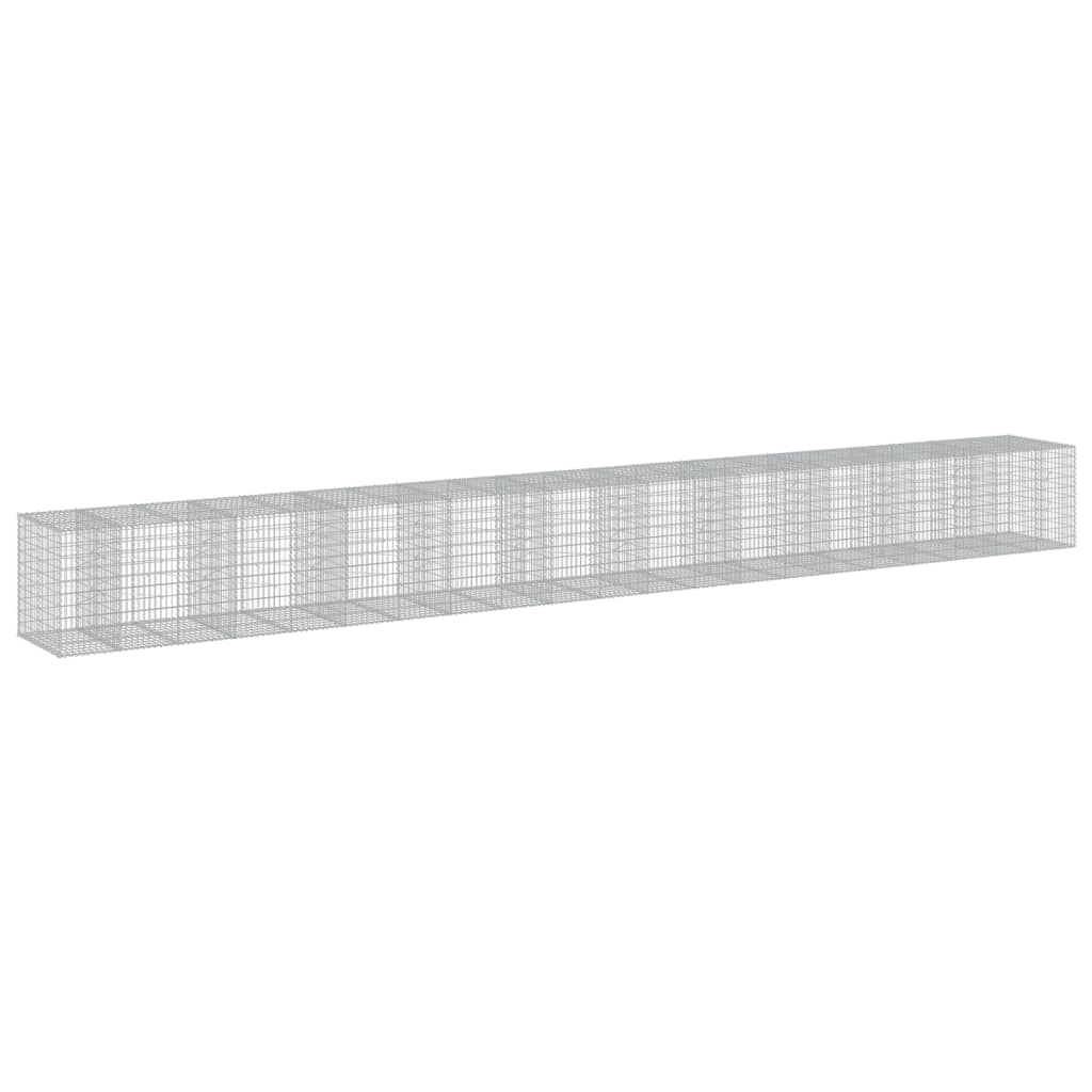 Cesto Gabbione con Copertura 1050x100x100 cm in Ferro Zincato | homemem39