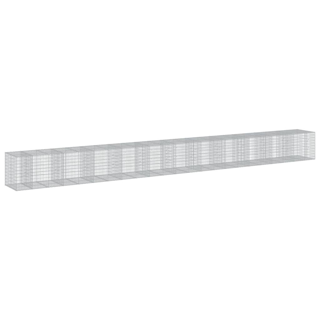 Cesto Gabbione con Copertura 1150x100x100 cm in Ferro Zincato | homemem39