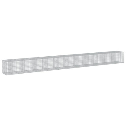 Cesto Gabbione con Copertura 1150x100x100 cm in Ferro Zincato | homemem39