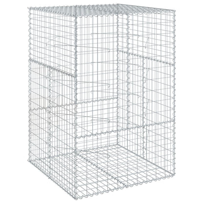 Cesto Gabbione con Copertura 100x100x150 cm in Ferro Zincato