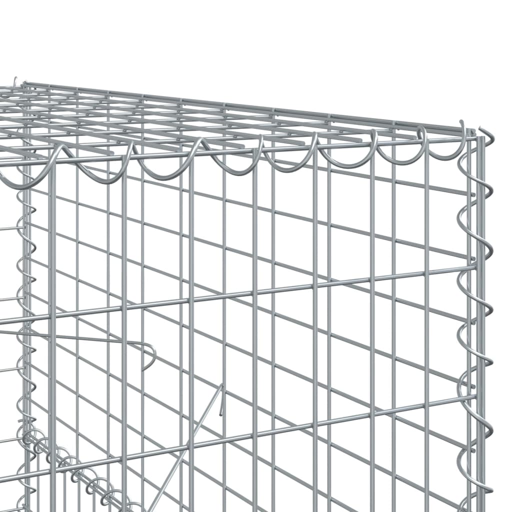 Cesto Gabbione con Copertura 200x100x150 cm in Ferro Zincato | homemem39