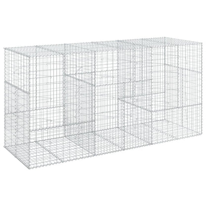Cesto Gabbione con Copertura 300x100x150 cm in Ferro Zincato | homemem39
