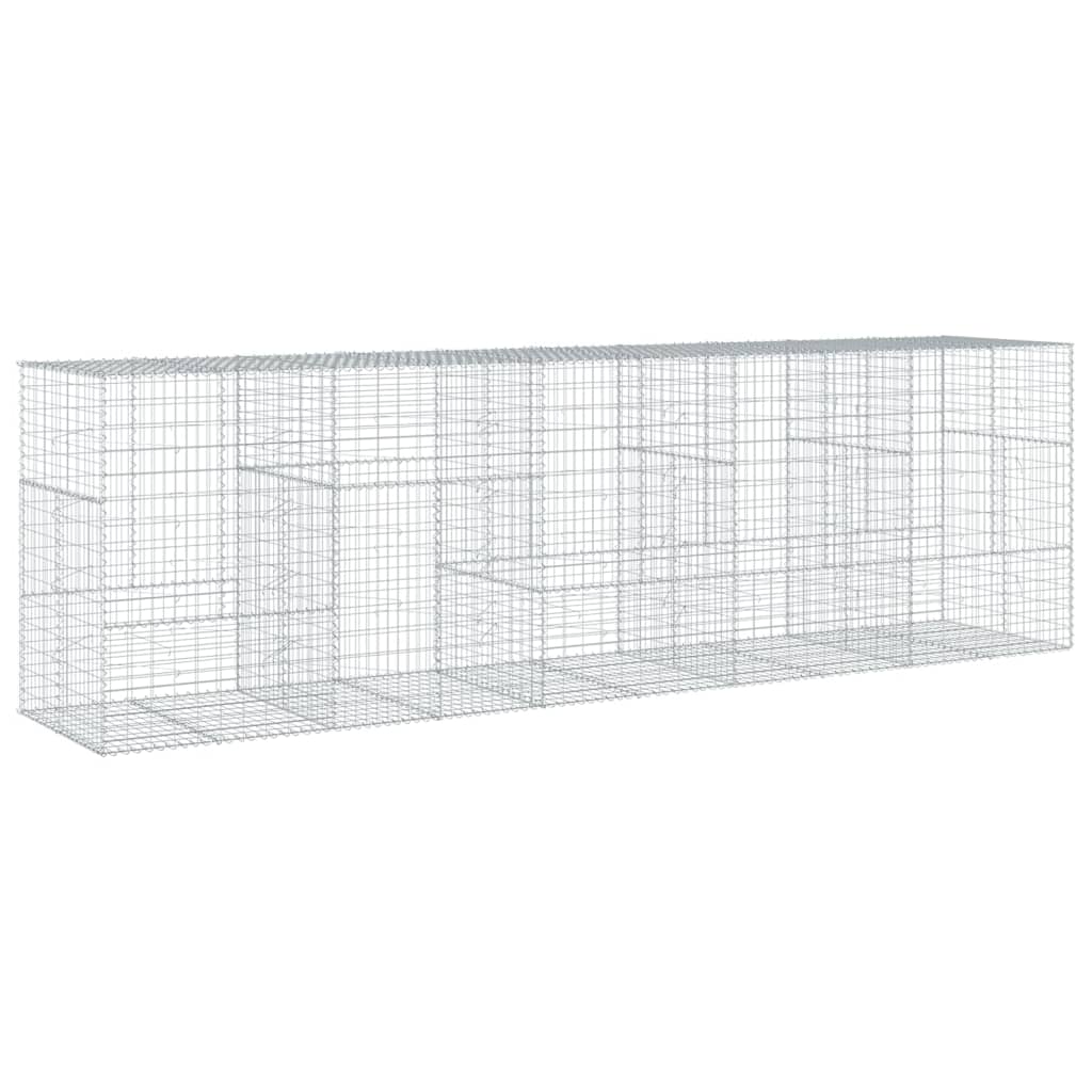 Cesto Gabbione con Copertura 500x100x150 cm in Ferro Zincato | homemem39
