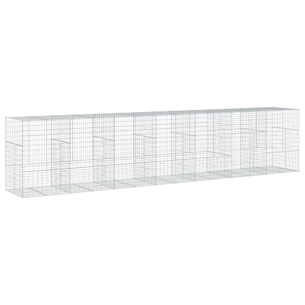 Cesto Gabbione con Copertura 700x100x150 cm in Ferro Zincato | homemem39