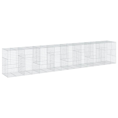 Cesto Gabbione con Copertura 800x100x150 cm in Ferro Zincato | homemem39