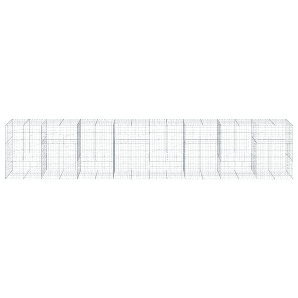 Cesto Gabbione con Copertura 800x100x150 cm in Ferro Zincato | homemem39