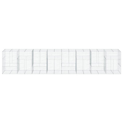 Cesto Gabbione con Copertura 800x100x150 cm in Ferro Zincato - homemem39