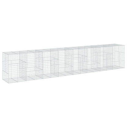 Cesto Gabbione con Copertura 800x100x150 cm in Ferro Zincato | homemem39