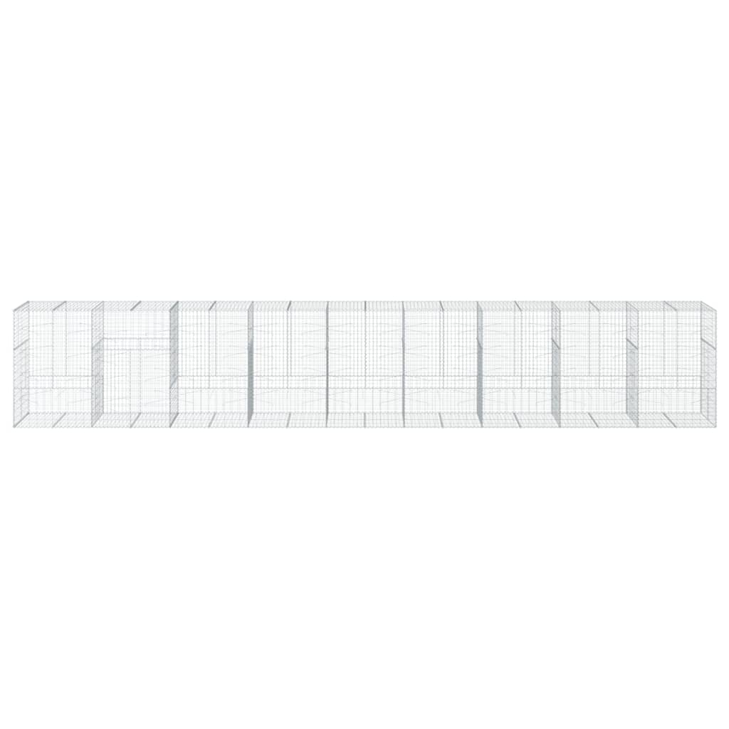 Cesto Gabbione con Copertura 900x100x150 cm in Ferro Zincato - homemem39