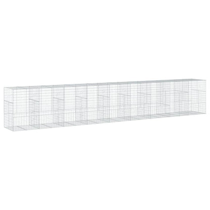 Cesto Gabbione con Copertura 900x100x150 cm in Ferro Zincato | homemem39