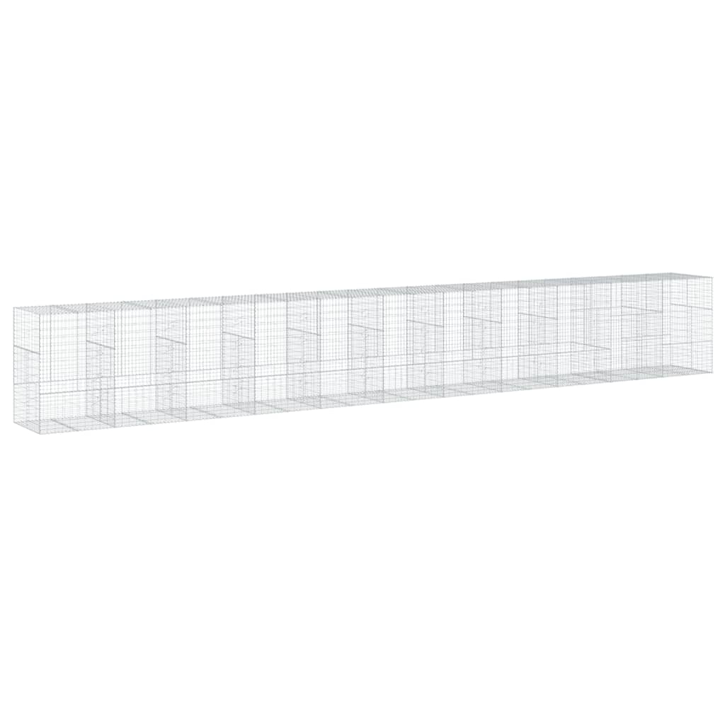 Cesto Gabbione con Copertura 1100x100x150 cm in Ferro Zincato | homemem39