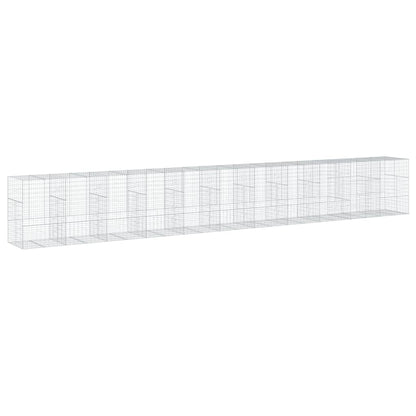Cesto Gabbione con Copertura 1100x100x150 cm in Ferro Zincato | homemem39