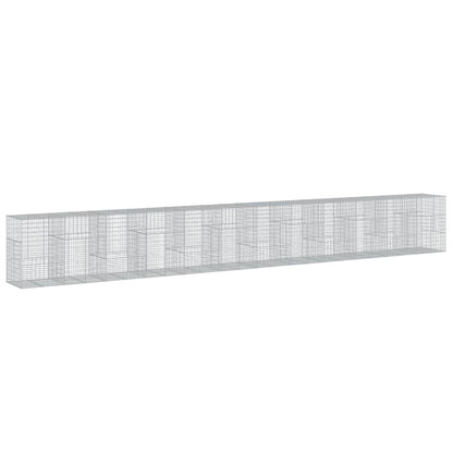 Cesto Gabbione con Copertura 1200x100x150 cm in Ferro Zincato | homemem39