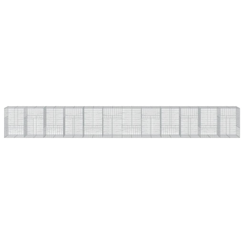Cesto Gabbione con Copertura 1200x100x150 cm in Ferro Zincato | homemem39